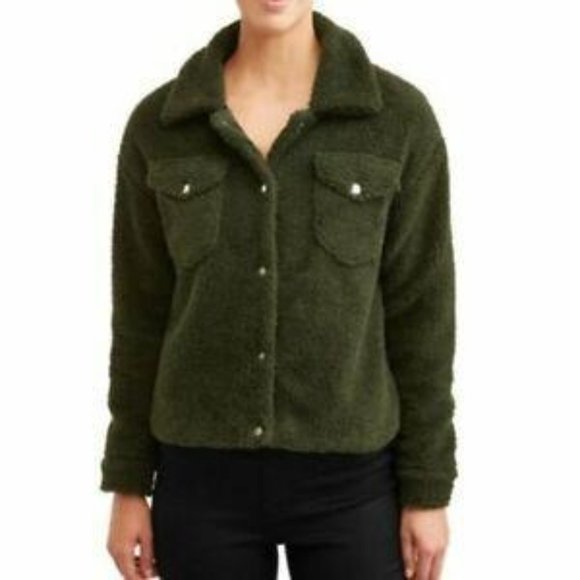 jason maxwell Jackets & Blazers - Jason Maxwell Green Sherpa Fleece Shirt Jacket XL
